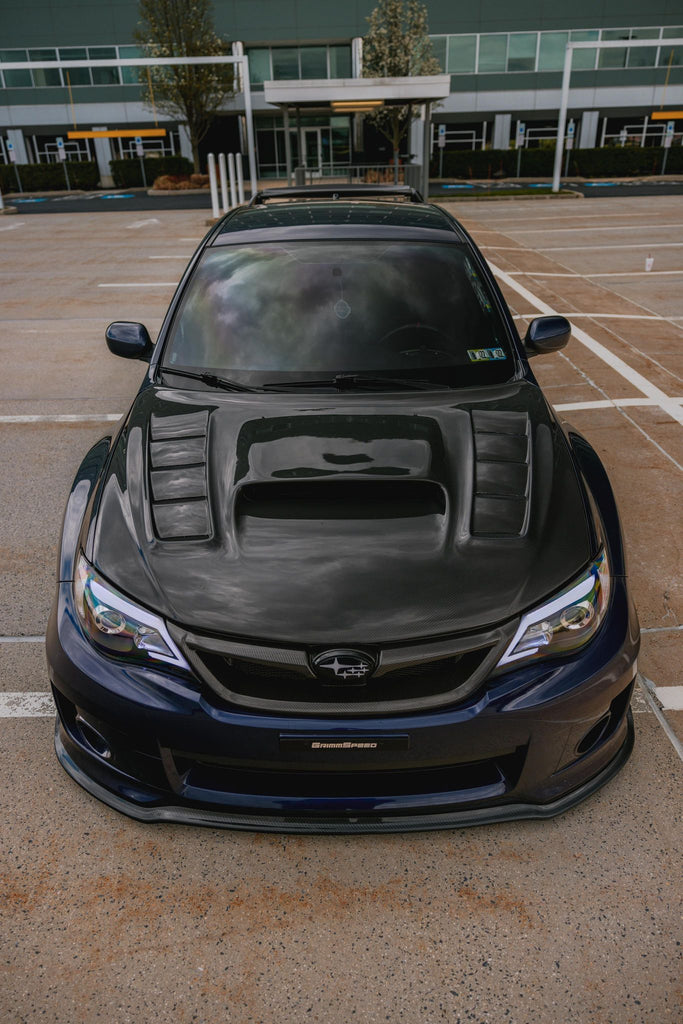 JDMuscle Carbon Fiber Hood V3 w/ Heat Extract - Subaru WRX / STi 2008-2014