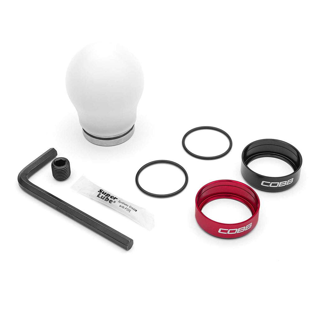 Cobb Short Weighted COBB Knob [White] - Scion FR-S 2013-2016 / Subaru BRZ 2013+ / Toyota 86 & GR86 2017+ / Focus ST & RS 2013-2018 / Fiesta ST 2014-2019