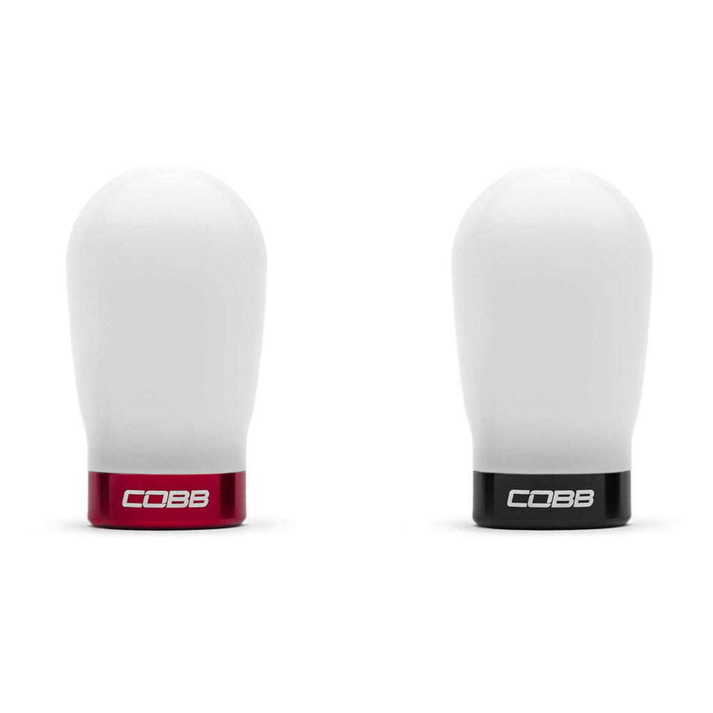 Cobb Tall Weighted COBB Knob [White] - Subaru BRZ, Scion FR-S, Toyota 86/GR86, Ford Focus ST/RS, Fiesta ST