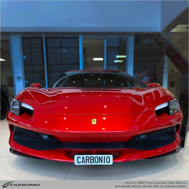 Carbonio No-Drill Front License Plate Mount - Ferrari 296 2022-2026
