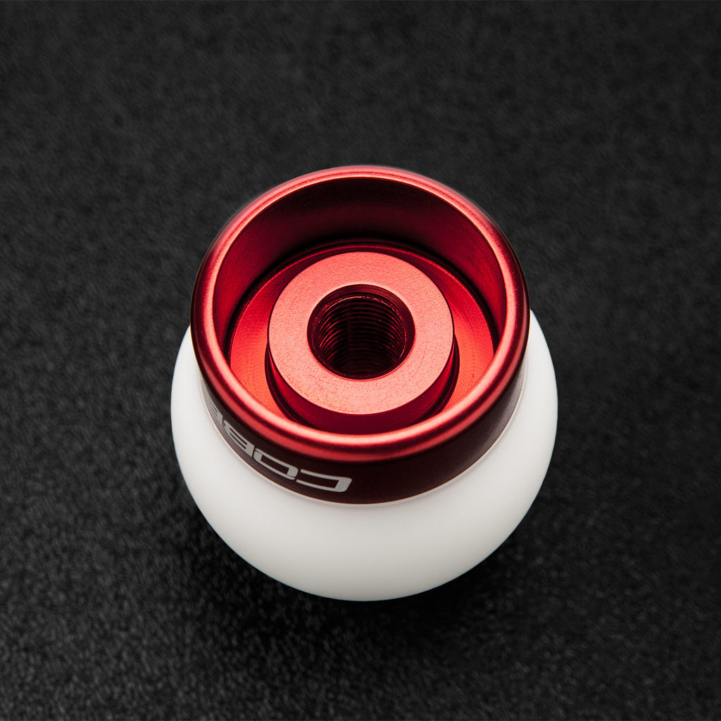 Cobb Shift Knob (White w/ Red Base) - Ford Mustang Ecoboost 2015-2024