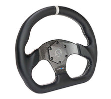 Load image into Gallery viewer, NRG Carbon Fiber Flat Bottom Steering Wheel (320mm) Silver CF Center w/Silver Stitch/Center Mark