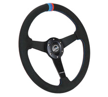Load image into Gallery viewer, NRG Sport Wheel (350mm) 3 Solid Spokes - 1.5in Deep - Matte Black - Minty Fresh Miata Logo Etched
