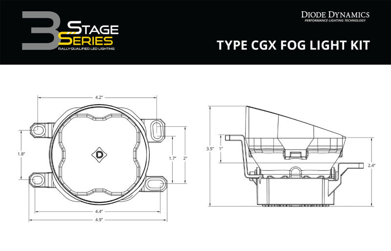 Diode Dynamics SS3 Yellow SAE Sport Type CGX Fog Light Kit - Multiple Fitments