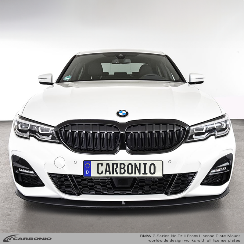 Carbonio No-Drill Front License Plate Mount - BMW 3-Series (G20) 2019-2026