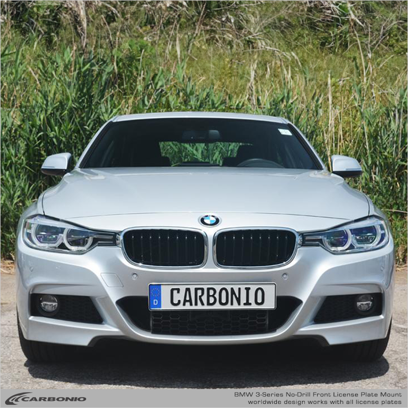 Carbonio No-Drill Front License Plate Mount - BMW 3-Series (F30/F31/F34) 2014-2018