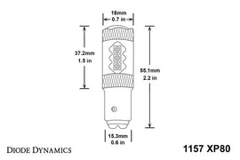 Diode Dynamics 1157 XP80 LED Turn Signal Bulbs [Amber; Set of Four] - Universal