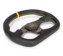 Load image into Gallery viewer, NRG Carbon Fiber Flat Bottom Steering Wheel (320mm) Red CF Center w/Red Stitch/Center Mark