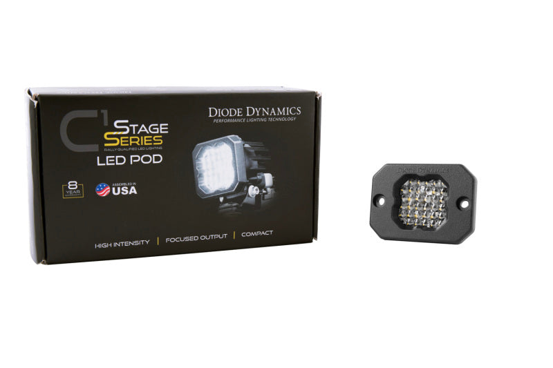 Diode Dynamics SSC1 White Flood Sport Flush Mount RBL LED Pod (Single) - Universal Fitment