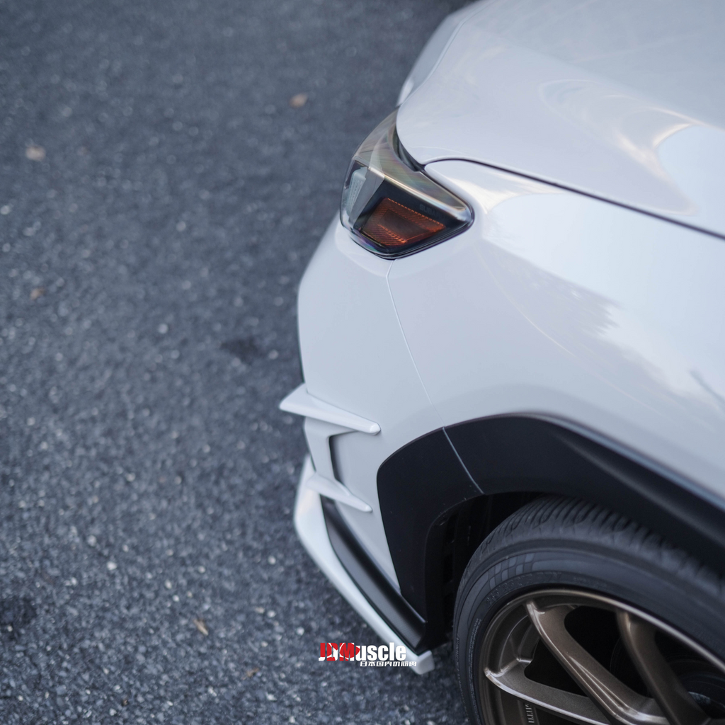 JDMuscle Canards V2 [Paint Matched / Gloss Black / ABS] - Subaru WRX 2022-2025