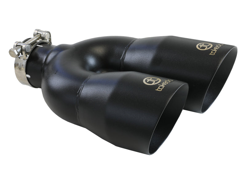 aFe Takeda 2-1/2" 304 Stainless Steel Black Left Exhaust Tip - Universal