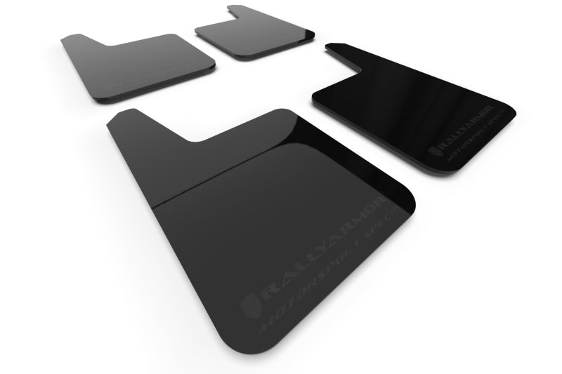 Rally Armor Motorsport Spec Black UR Mudflaps w/ Metallic Black Logo - Universal