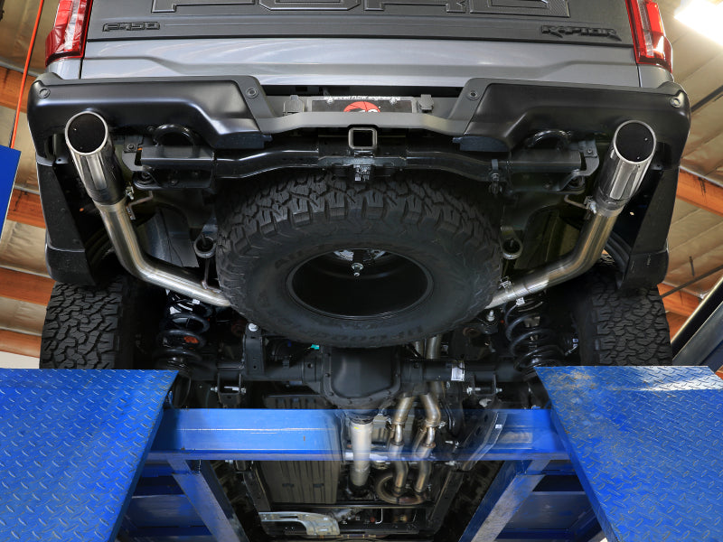 aFe Vulcan Series 3 IN to 3-1/2 IN Stainless Steel Cat-Back Exhaust System Polished - Ford F-150 Raptor 2021-2025 3.5TT