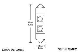 Diode Dynamics 36mm SMF2 LED Bulb - Cool - White (Single)