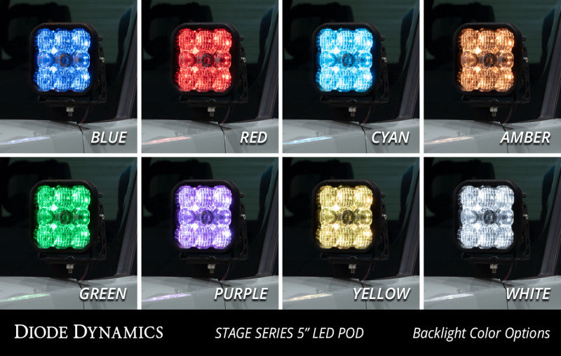 Diode Dynamics Stage Series SS3 Sport White Combo Backlit Ditch Light Kit - Toyota Tundra 2022-2026