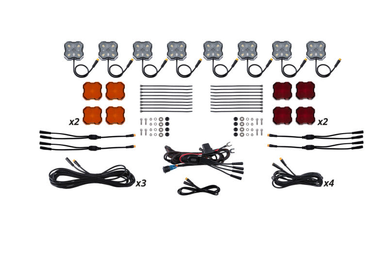 Diode Dynamics Stage Series Single-Color LED Rock Light Kit (8-pack) w/o Magnet Mounts - Universal Fitment