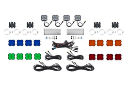 Diode Dynamics Stage Series Universal White Diffused Rock Light SXS Installer Kit (4-pack) - Universal