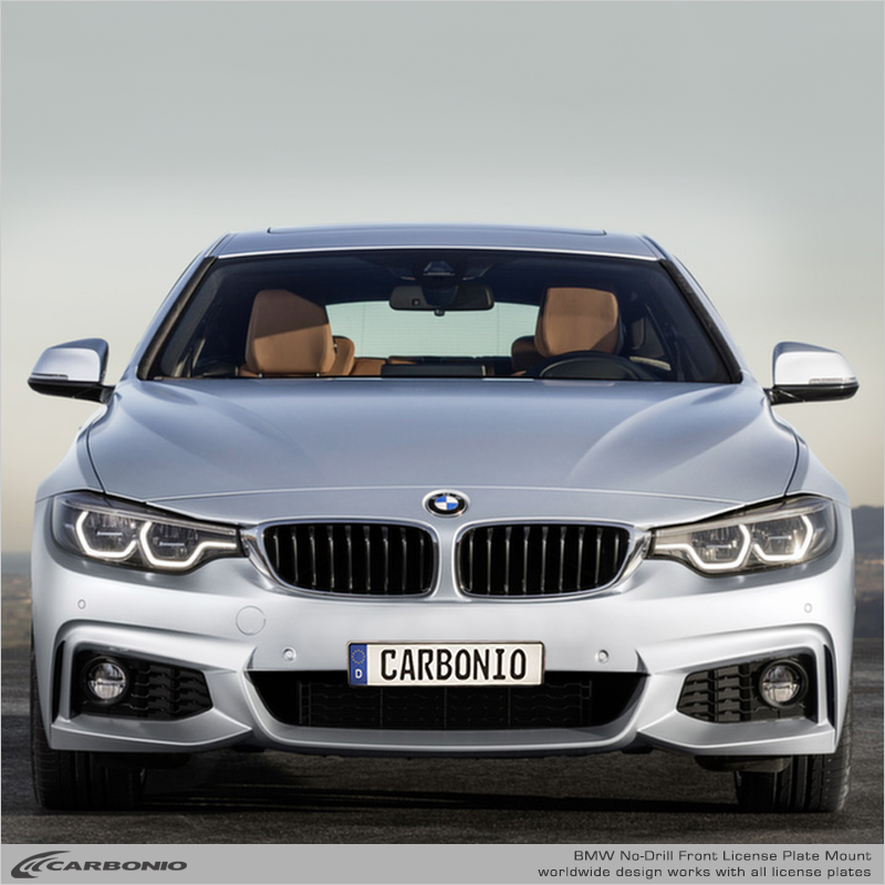 Carbonio No-Drill Front License Plate Mount - BMW 4-Series (F32/F33/F36) 2014-2020