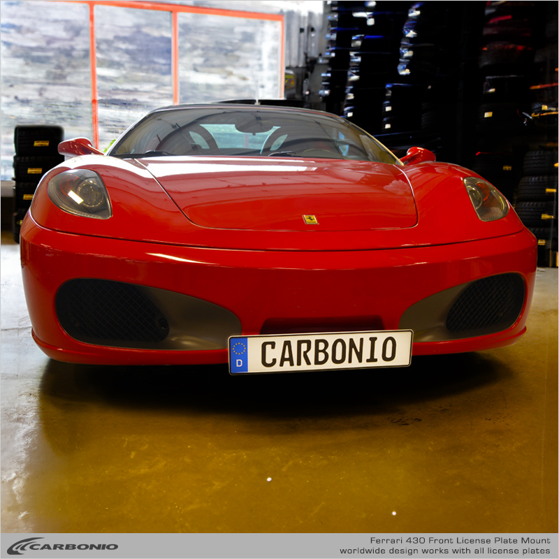 Carbonio No-Drill Front License Plate Mount - Ferrari F430 2005-2009