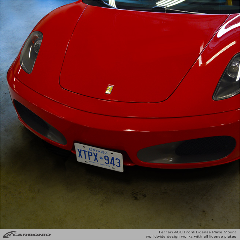 Carbonio No-Drill Front License Plate Mount - Ferrari F430 2005-2009