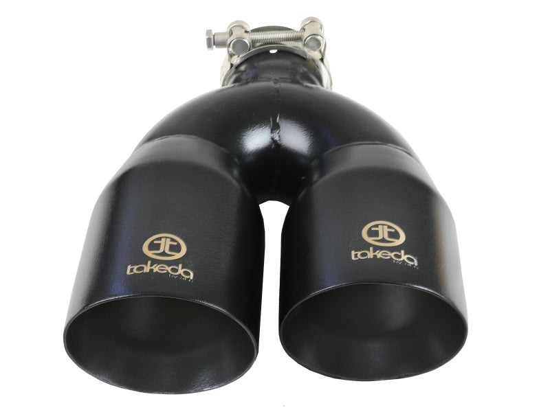 aFe Takeda 2-1/2" 304 Stainless Steel Black Right Exhaust Tip - Universal