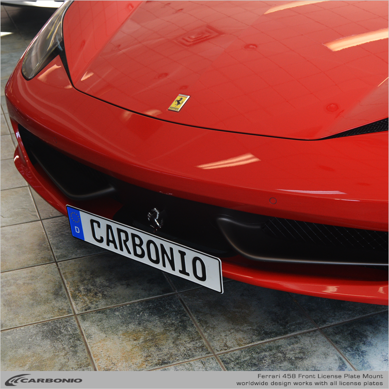 Carbonio No-Drill Front License Plate Mount - Ferrari 458 2010-2015