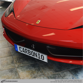 Carbonio No-Drill Front License Plate Mount - Ferrari 458 2010-2015