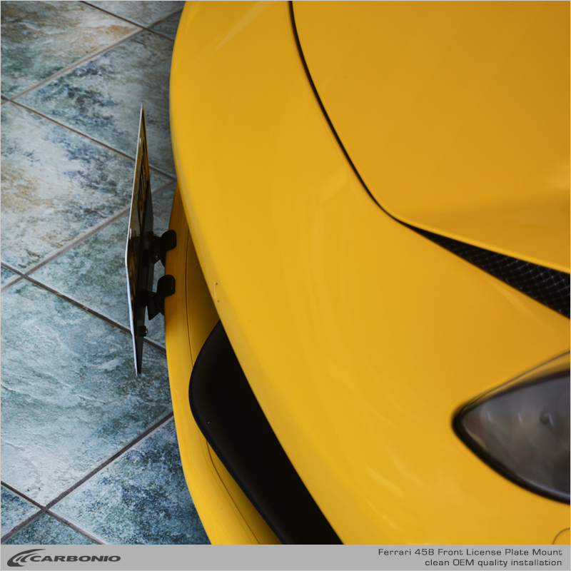 Carbonio No-Drill Front License Plate Mount - Ferrari 458 2010-2015