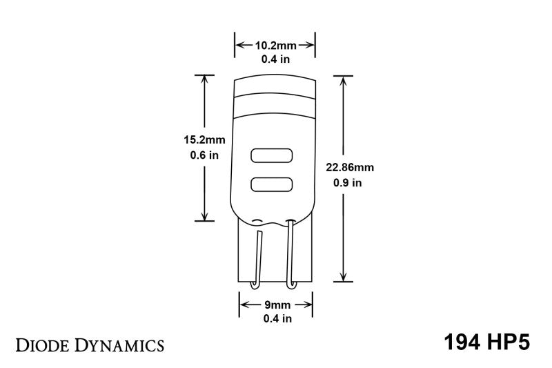 Diode Dynamics 194 LED Bulb HP5 [Red; Set of 5] - Universal