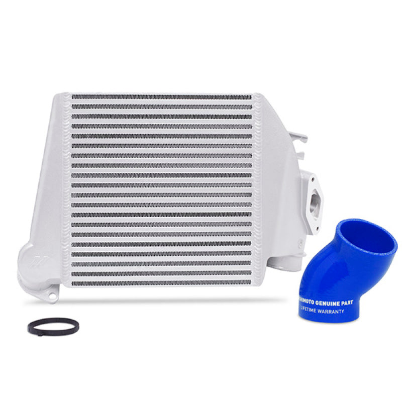 Mishimoto Top-Mount Intercooler Kit [Powder Coated Silver & Blue Hoses] - Subaru WRX 2008-2014