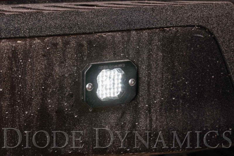 Diode Dynamics SSC1 White Flood Sport Flush Mount RBL LED Pod (Single) - Universal Fitment
