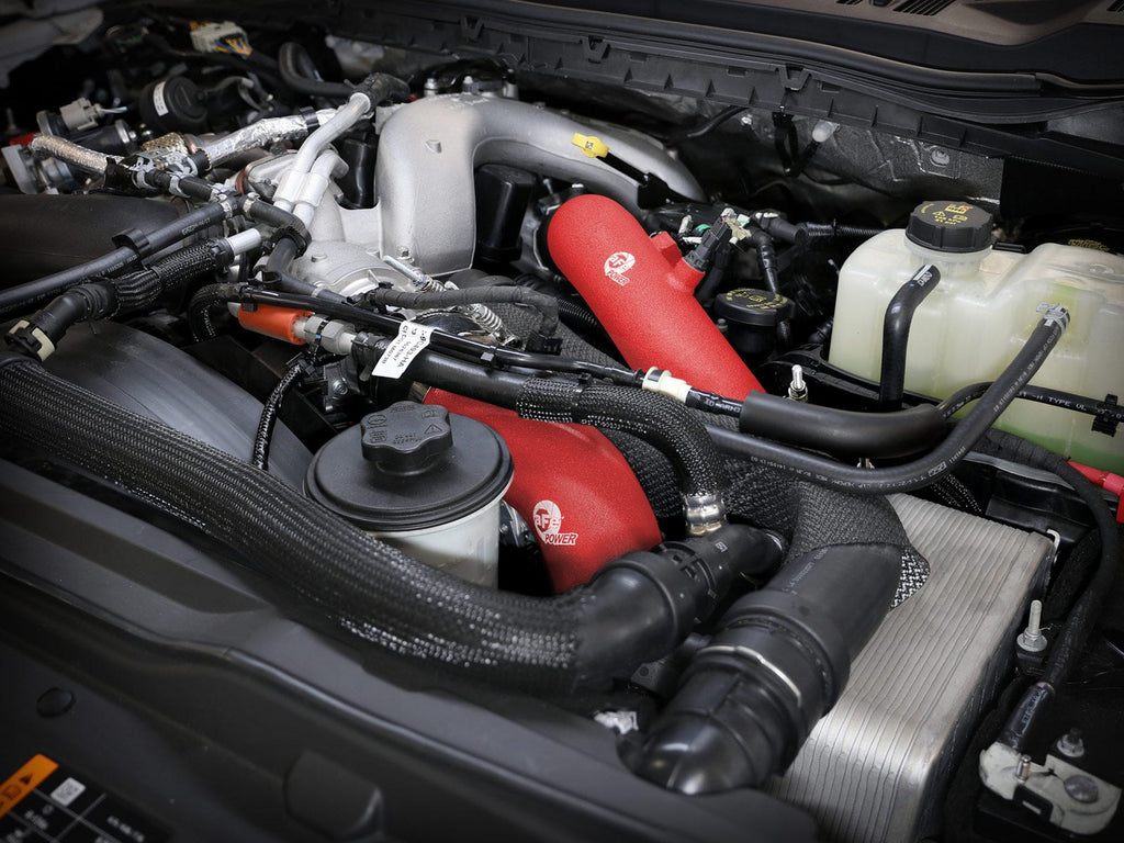 aFe BladeRunner Red Aluminum Hot & Cold Charge Pipe Kit - Ford F250/F350 Super Duty V8 6.7L 2023-2025