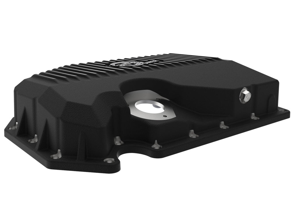aFe POWER Street Series Engine Oil Pan  w/ Machined Fins [Black; w/ Oil Sensor] - Audi & VW 1.8L / 2.0L Fitments