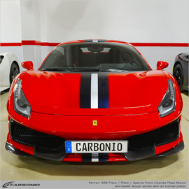 Carbonio No-Drill Front License Plate Mount - Ferrari 488 Pista 2019-2021