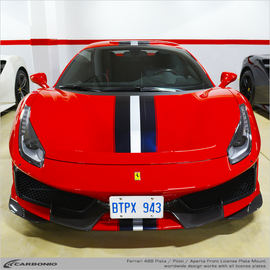 Carbonio No-Drill Front License Plate Mount - Ferrari 488 Pista 2019-2021