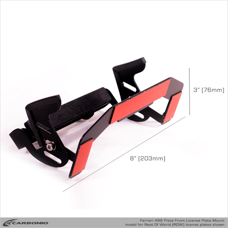 Carbonio No-Drill Front License Plate Mount - Ferrari 488 Pista 2019-2021