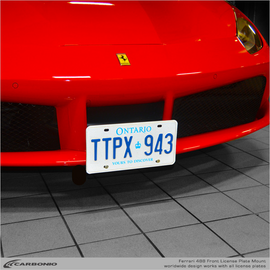 Carbonio No-Drill Front License Plate Mount - Ferrari 488 GTB / Spider 2016-2019