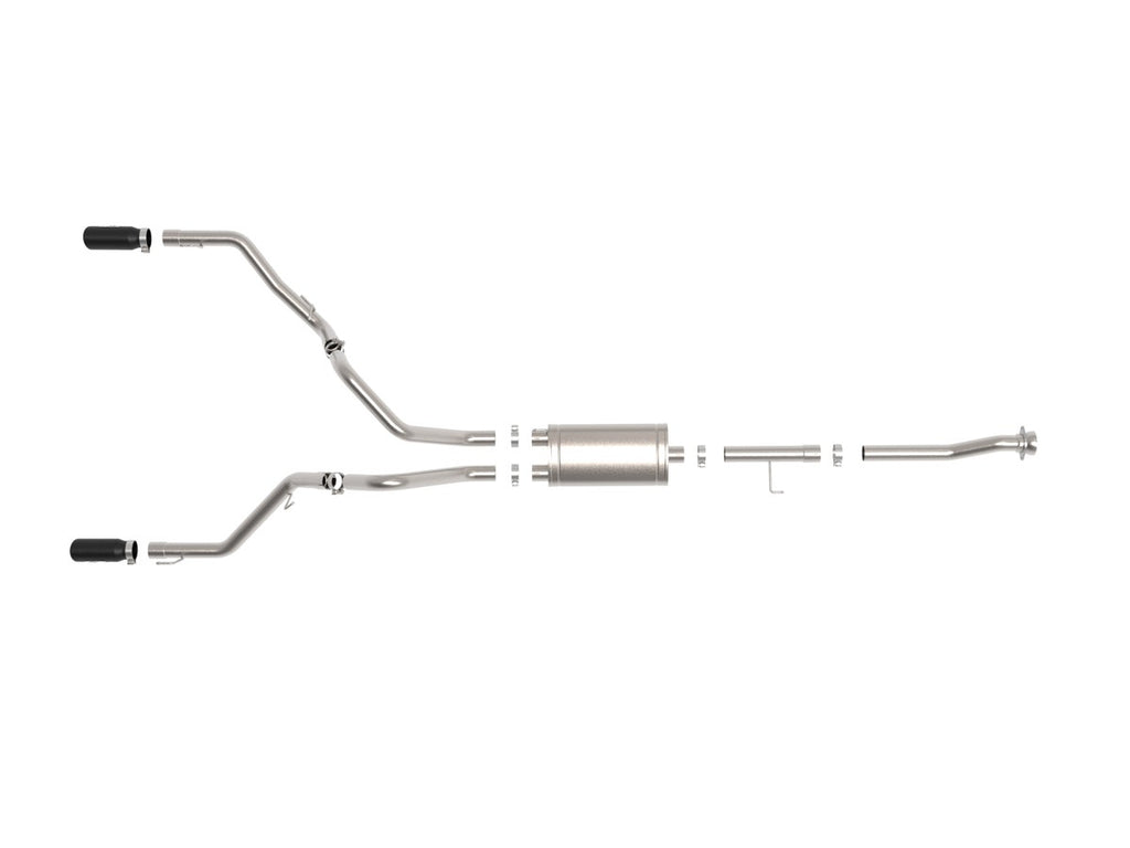 aFe Vulcan Series 3" 304SS Dual Rear Exit Catback Exhaust w/Black Tips - Ford F-150 Tremor 2021-2026