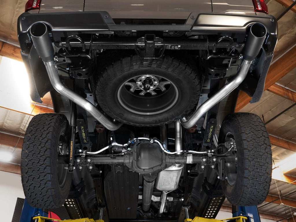 aFe Vulcan Series 3" 304SS Dual Rear Exit Catback Exhaust w/Black Tips - Ford F-150 Tremor 2021-2026