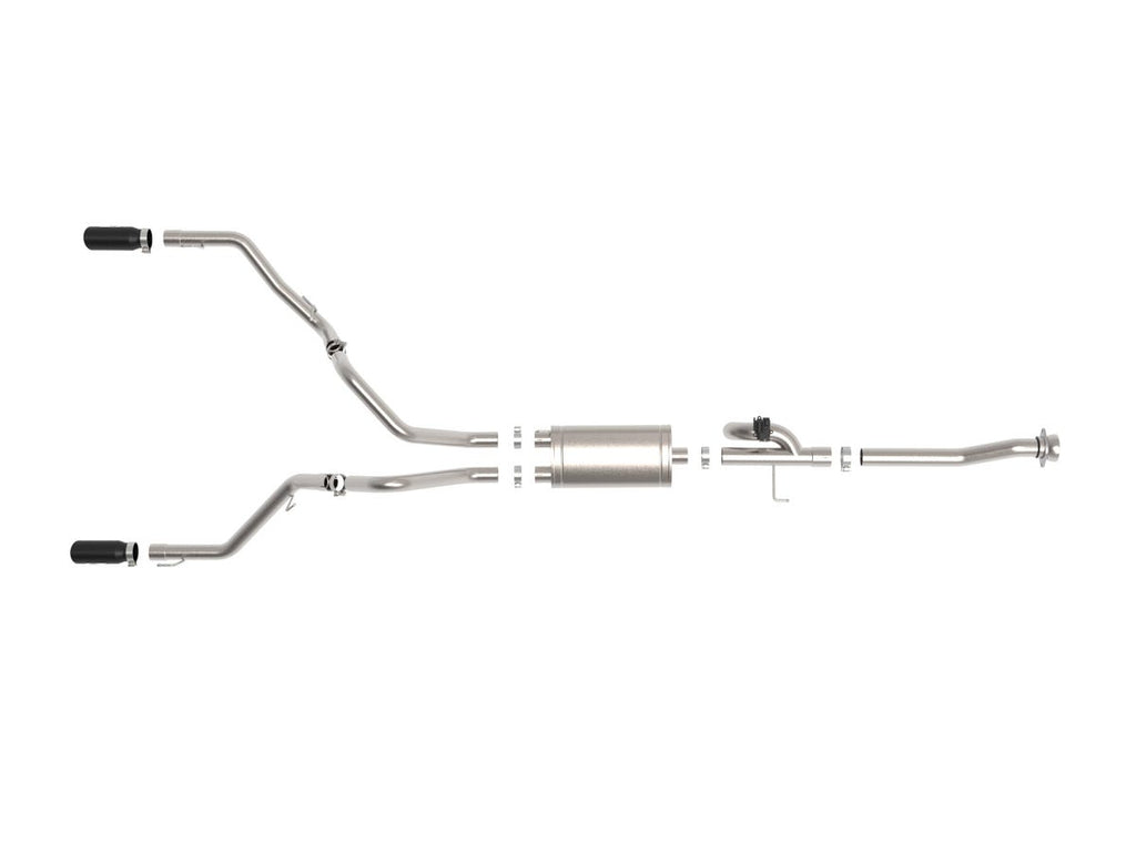 aFe Gemini XV 3" 304SS Dual Rear Exit Catback Exhaust w/ Black Tips - Ford F-150 Tremor 2021-2026