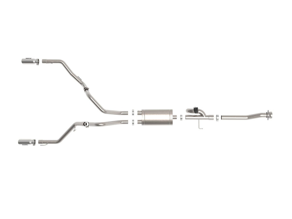 aFe Gemini XV 3" 304SS Dual Rear Exit Catback Exhaust w/ Polished Tips - Ford F-150 Tremor 2021-2026
