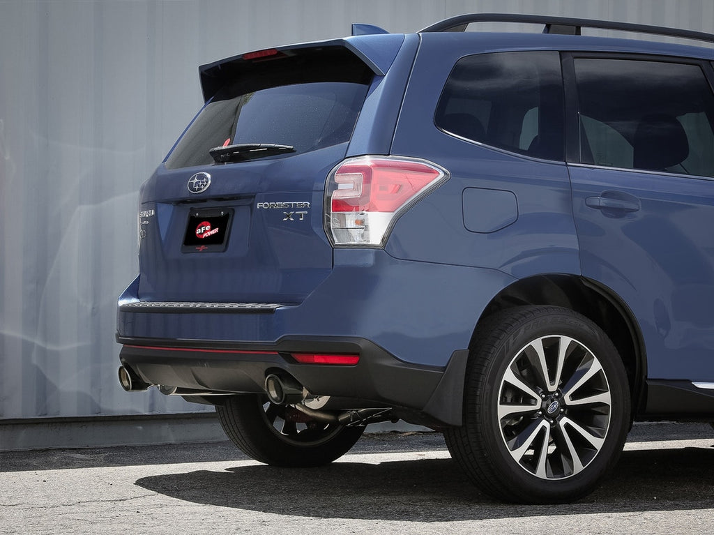 aFe Takeda 2.5in to 2.25in 304SS Catback Exhaust w/ Black Tips - Subaru Forester XT 2014-2018