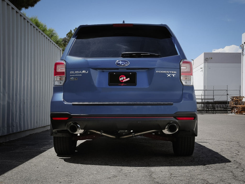 aFe Takeda 2.5in to 2.25in 304SS Catback Exhaust w/ Black Tips - Subaru Forester XT 2014-2018