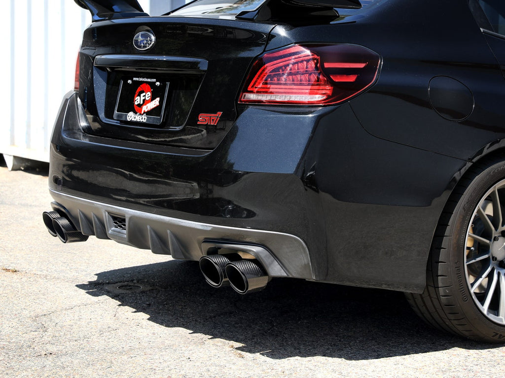 aFe Takeda 3in to 2-1/2in Stainless Catback Exhaust w/ Carbon Fiber Tip - Subaru WRX / STi 2015-2021