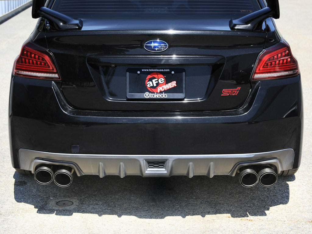 aFe Takeda 3in to 2-1/2in Stainless Catback Exhaust w/ Carbon Fiber Tip - Subaru WRX / STi 2015-2021