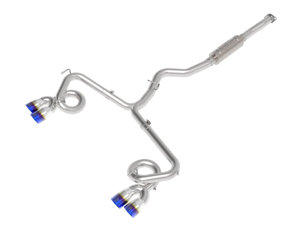 aFe Takeda 3in to 2-1/2in Stainless Catback Exhaust w/ Blue Flame Tip - Subaru WRX / STi 2015-2021