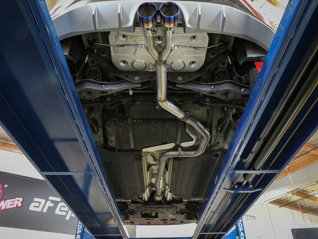 aFe Takeda 3"-2.5" 304SS Axle-Back Exhaust w/ Carbon Fiber Tips - Hyundai Veloster Turbo 2019-2021