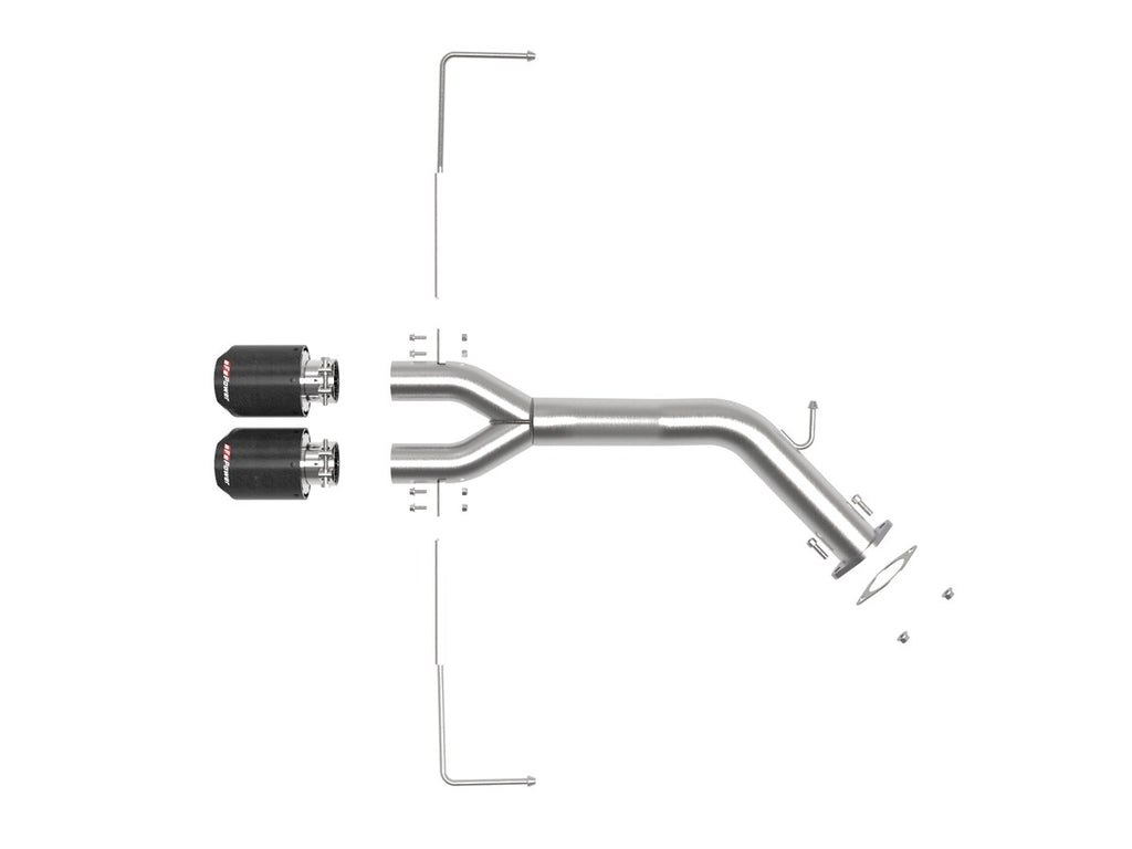 aFe Takeda 3"-2.5" 304SS Axle-Back Exhaust w/ Carbon Fiber Tips - Hyundai Veloster Turbo 2019-2021