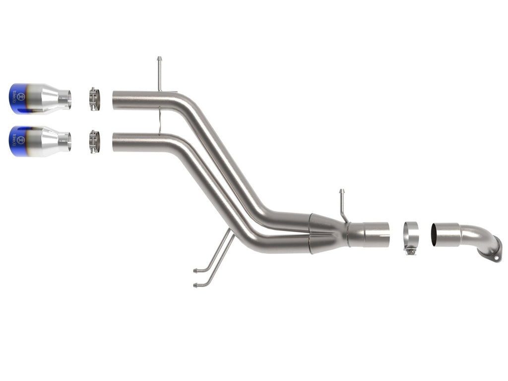 aFe Takeda 2.5" 304 SS Axle-Back Exhaust w/ Blue Torched Tips - Hyundai Veloster Turbo 2013-2017
