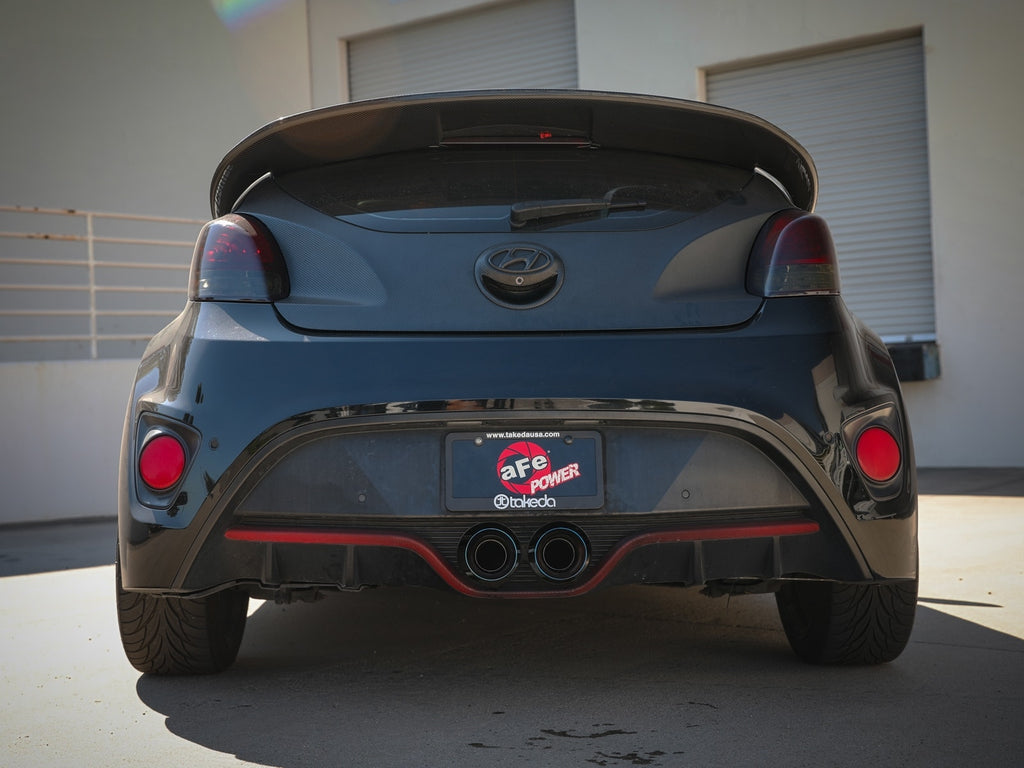aFe Takeda 2.5" 304 SS Axle-Back Exhaust w/ Blue Torched Tips - Hyundai Veloster Turbo 2013-2017